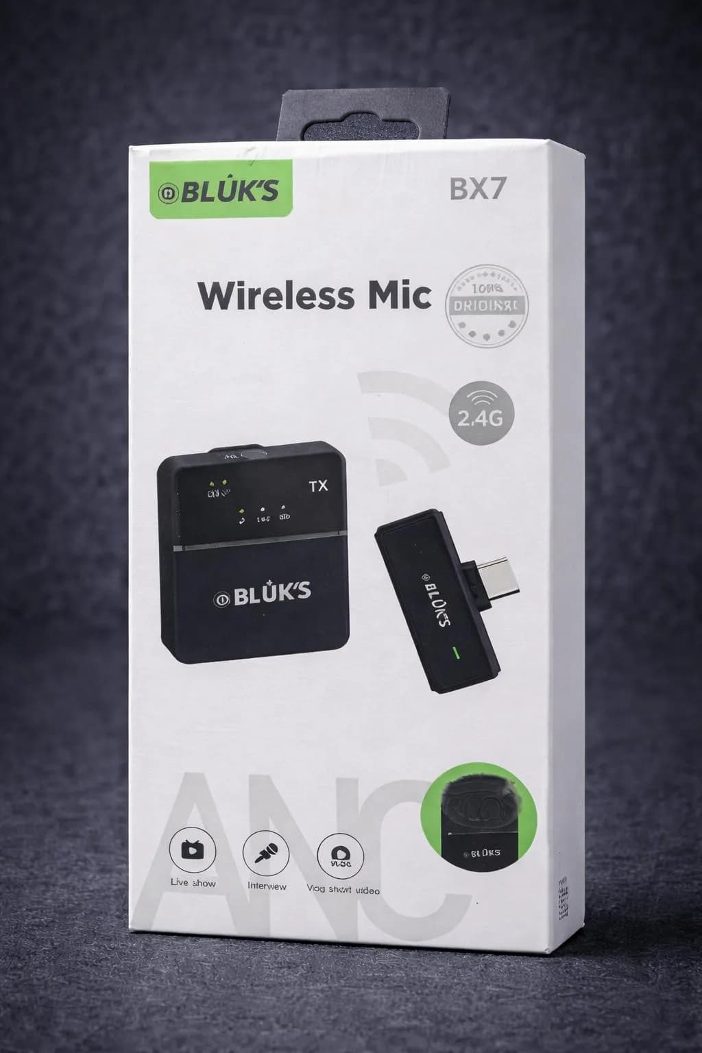 BLUK'S BX7 Wireless Microphone 2.4G Type-C