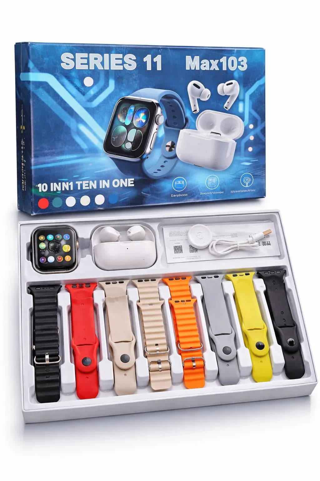 Series 11 7 in 1 Smartwatch with Earbuds Black