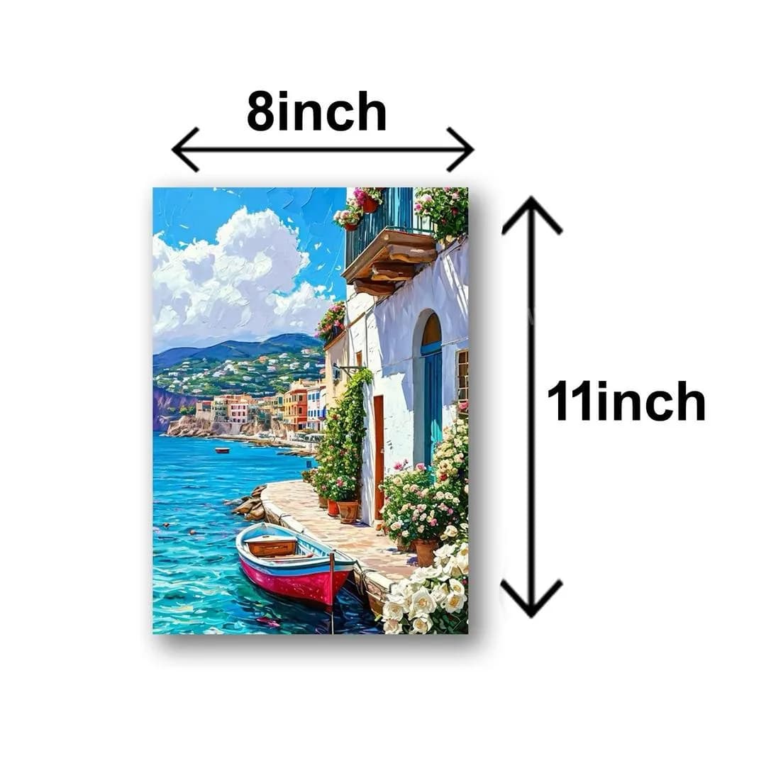 Set of 5 Mediterranean Wall Art Tiles for Home Decor