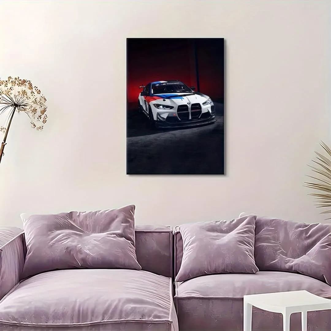 11x16 Inch Photo Wall Art Canvas with Racing Car Design