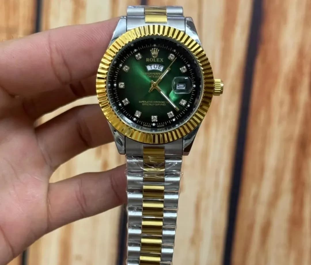 Unisex Green Dial 41mm Stainless Steel Watch