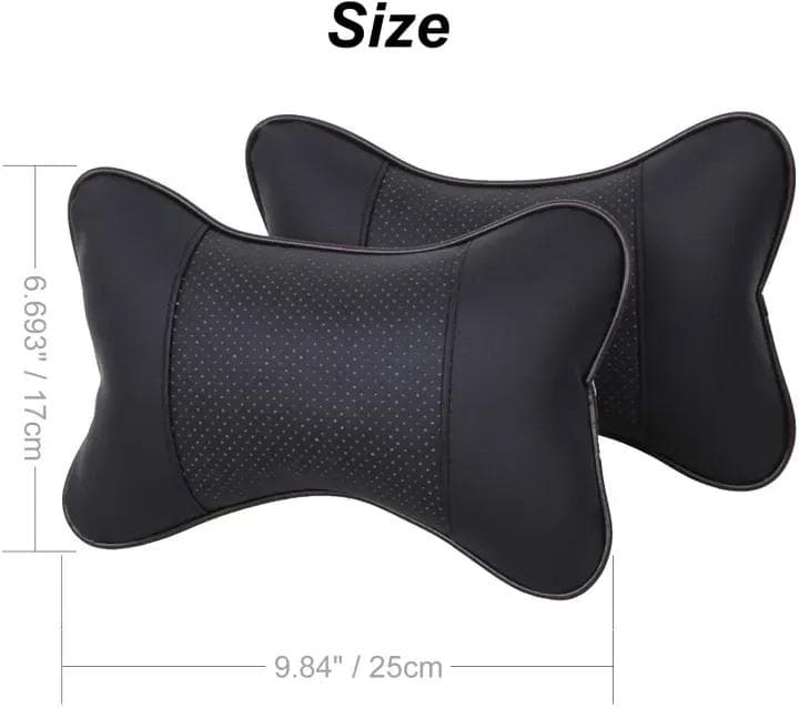Car Seat Head Neck Rest Cushion Black 2 Pcs