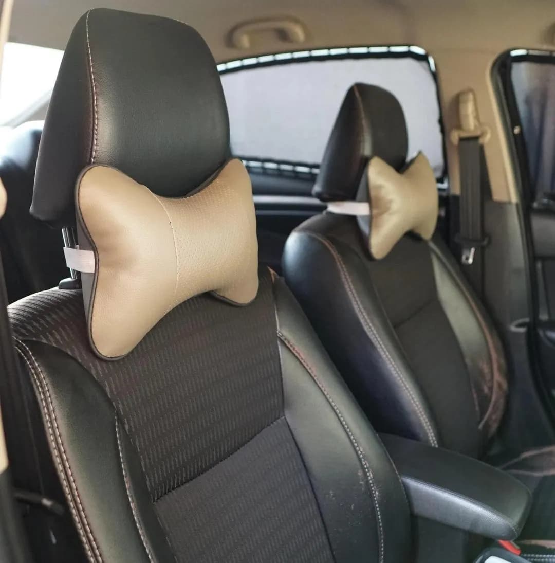 Car Seat Head Neck Rest Cushion Black 2 Pcs