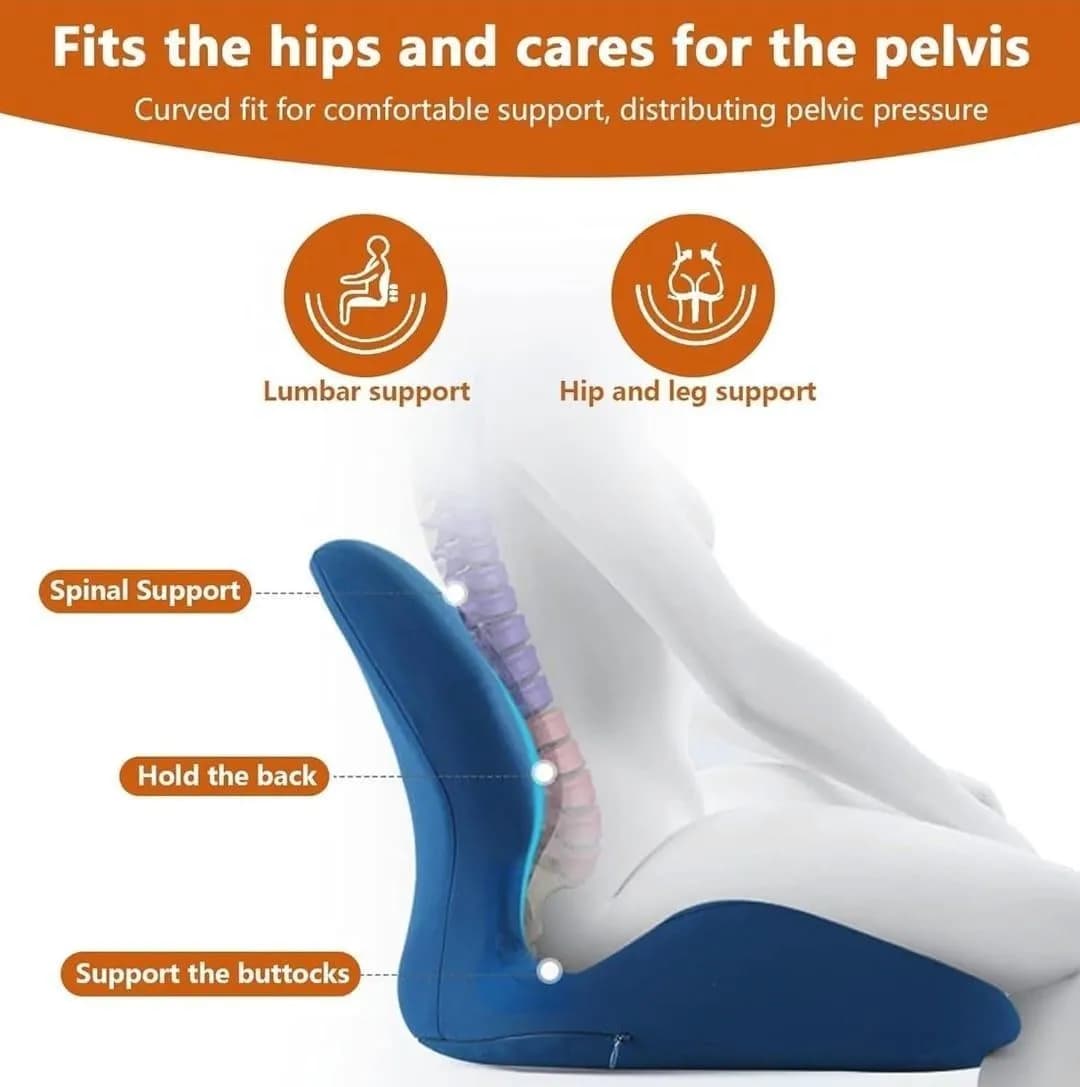 Back Care Lumbar Cushion for Car Seat Foam Spinal Care Back Care Lumbar Support Cushion Foam Seat Travelling Cushion Car Chair Back & Hip Support