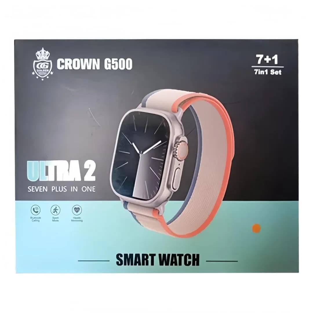 Crown Smart Watch Ultra 2 G-500 Silver 7-in-1 Fitness Tracker