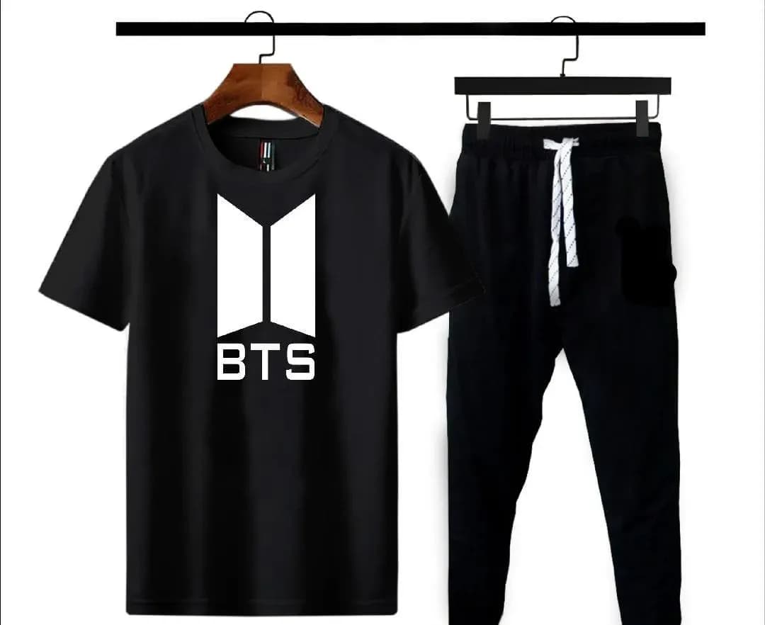BTS Logo Black Men's 2Pc Set T-Shirt & Pants