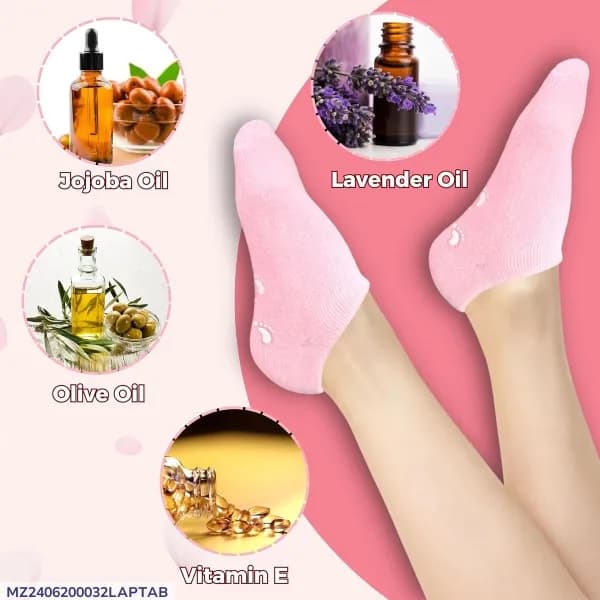 Purple Silicone Anti-Crack Foot Socks for Men Women