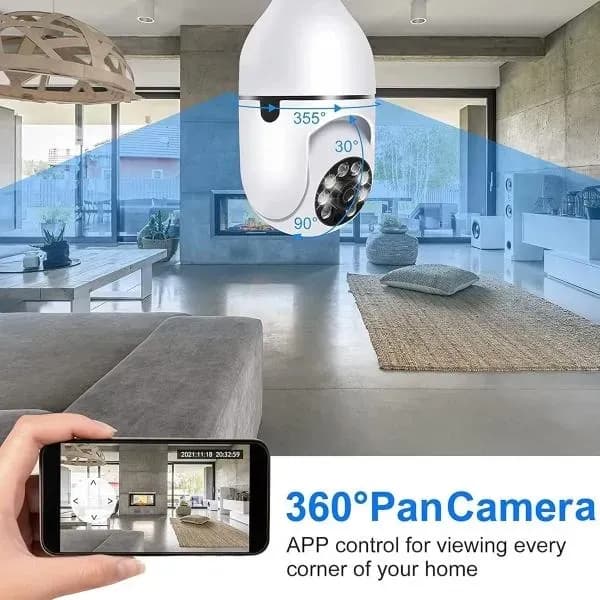 360° Pan Camera with IR Night Vision White ABS 35"