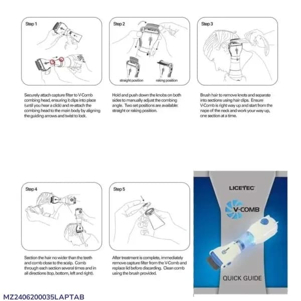 Anti-Bacterial Electric Hair Comb for Lice Removal