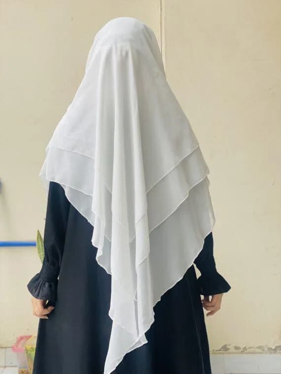 3 Layer Khimar with Attached Niqab Soft Modest Wear