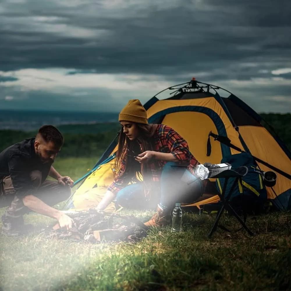 Rechargeable LED Torch ABS Plastic Camping Emergency Light