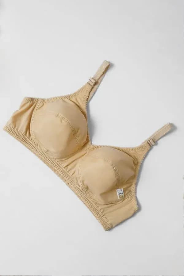 Beige Cotton Full Cup Bra Non-Padded Sizes 32-42