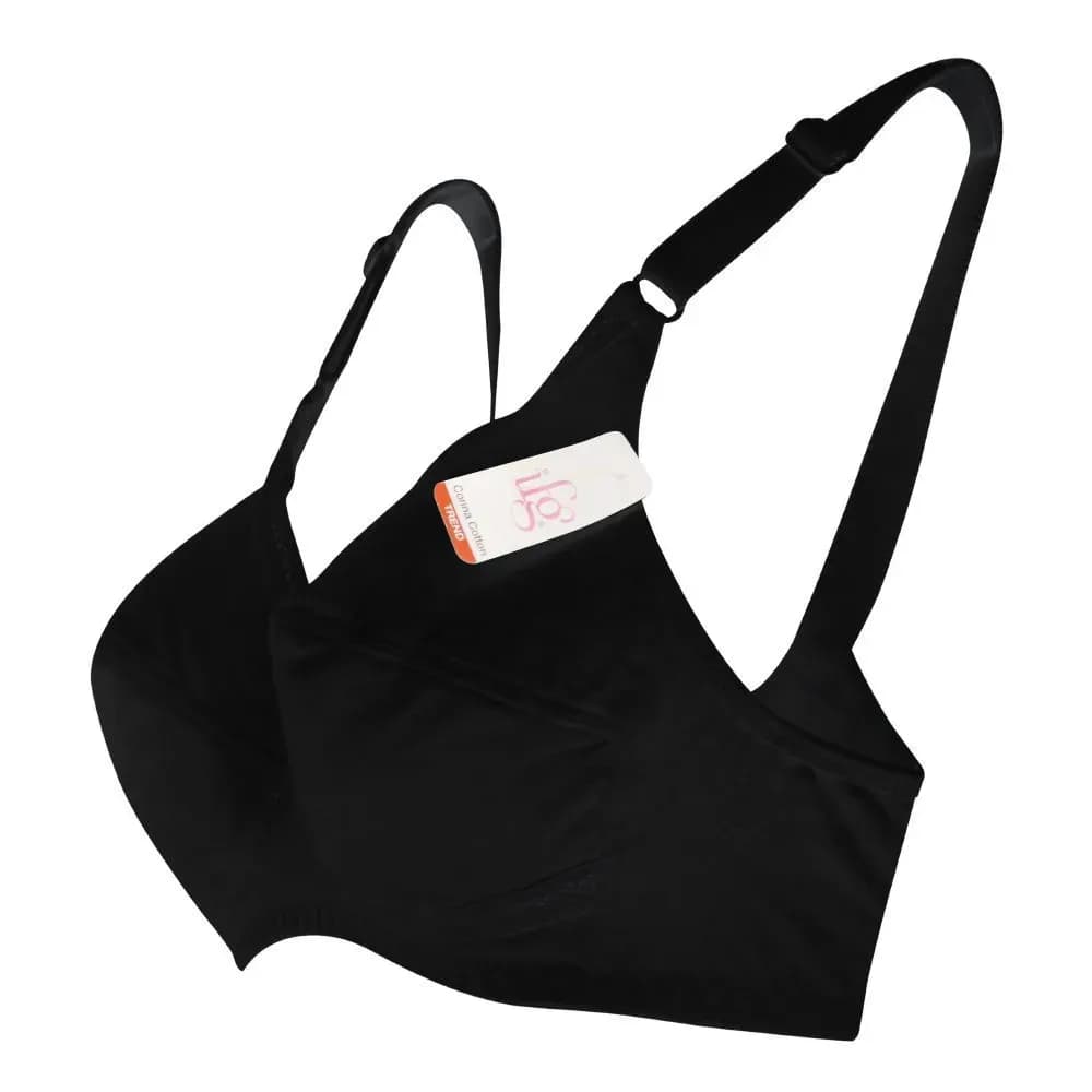 Black Cotton Full Cup Bra for Women Sizes 32-42