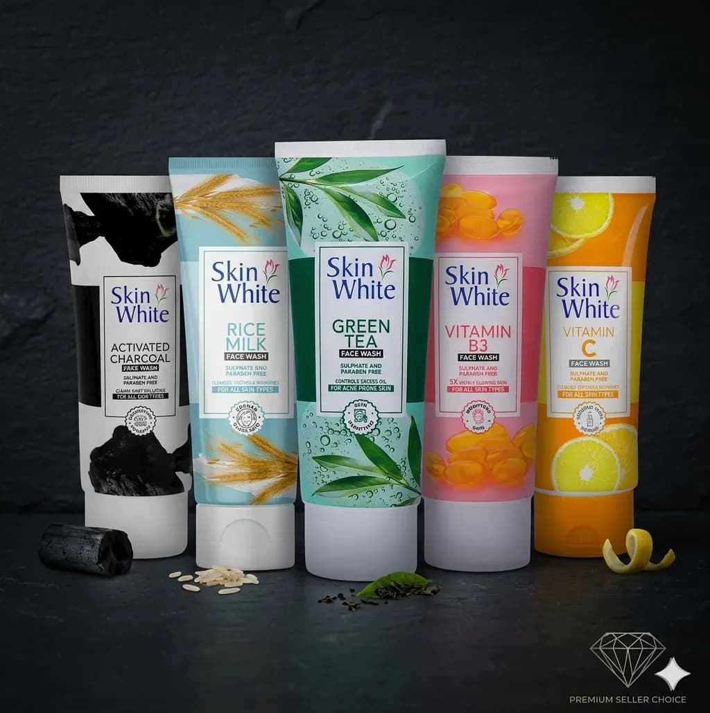 Skin White Face Wash Range - Activated Charcoal & Vitamin C