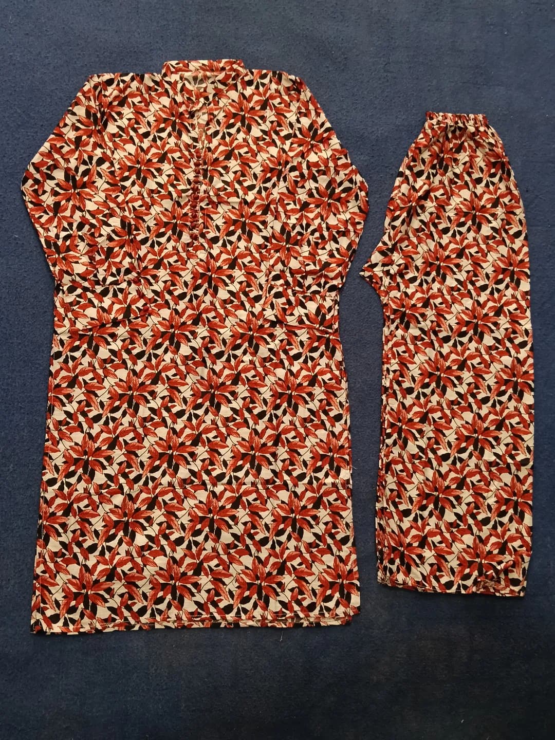 2 Pcs Women's Stitched Cotton Printed Shirt And Trouser