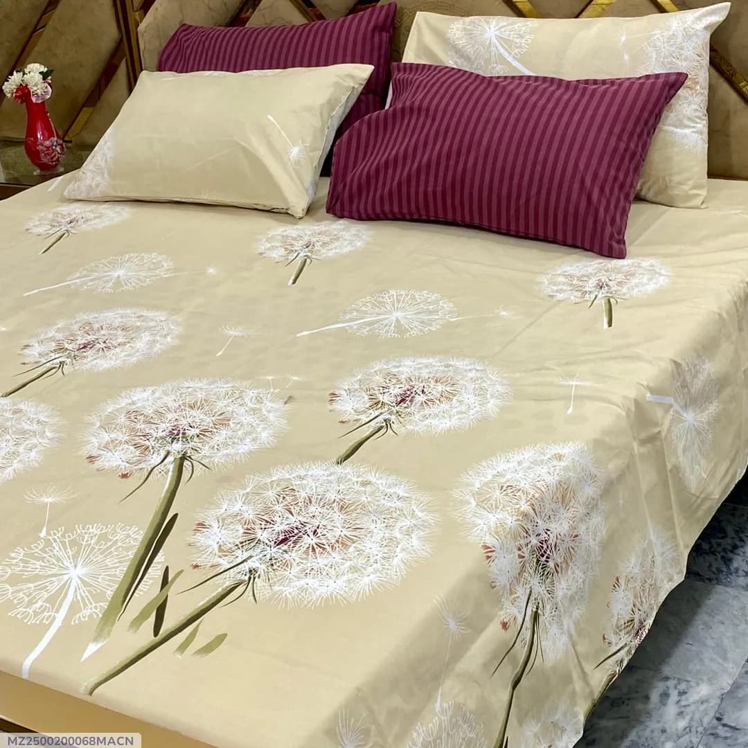 5 Pcs Cotton Printed Double Bedsheet