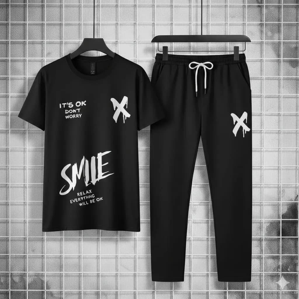 2 Pcs Men's Dri Fit Printed Track Suit