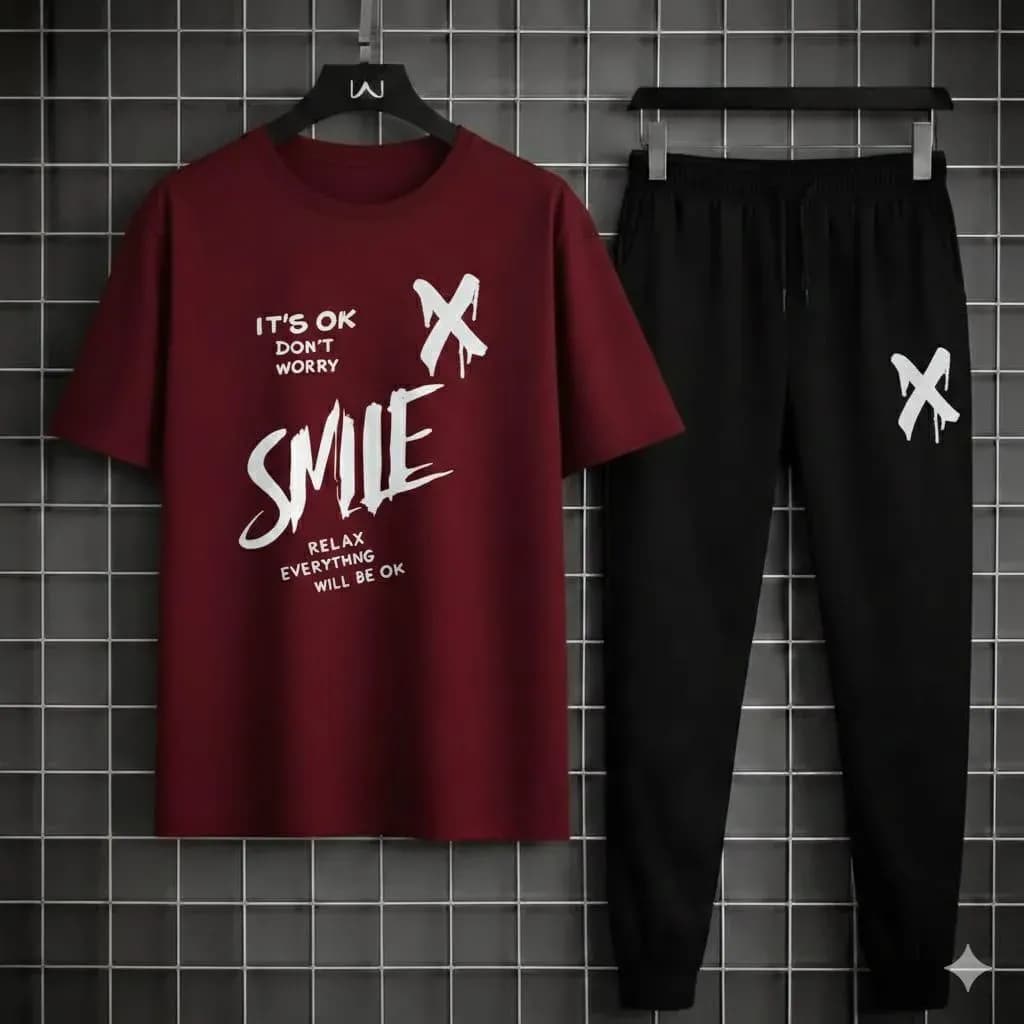 2 Pcs Men's Dri Fit Printed Track Suit