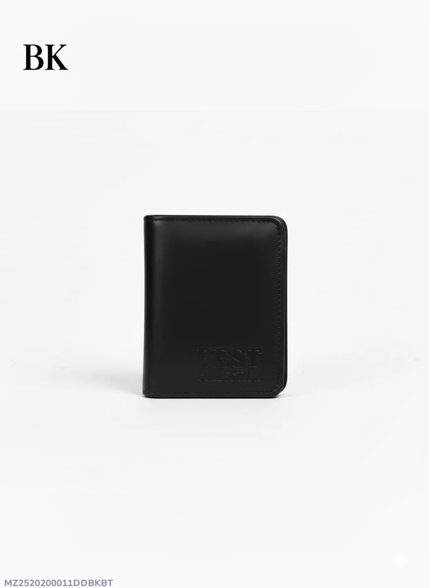 Men's Black Bi-Fold Wallet with Cash Slot