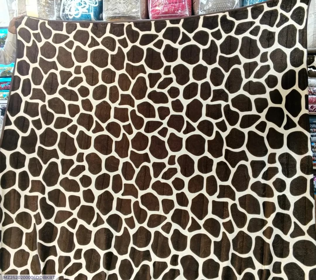 Fleece Printed Brown Blanket Double Bed 1 Pc