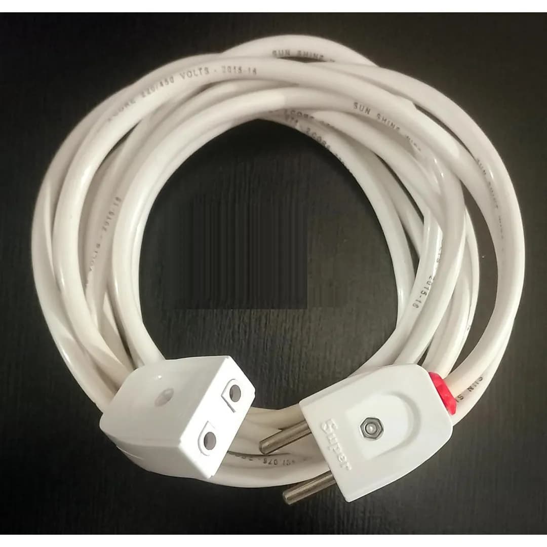 Electrical Extension Cable 15ft 40/76 With 2 Pin Male Female Electric Plug Flexible HQ 40/76 two core cable