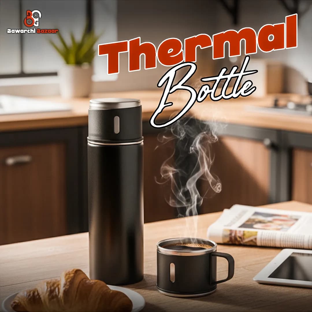 Insulated Vacuum Flask Gift Set Thermos Bottle with 2 Cups for Tea Coffee Water Hot Cold Drink Bulk Order
