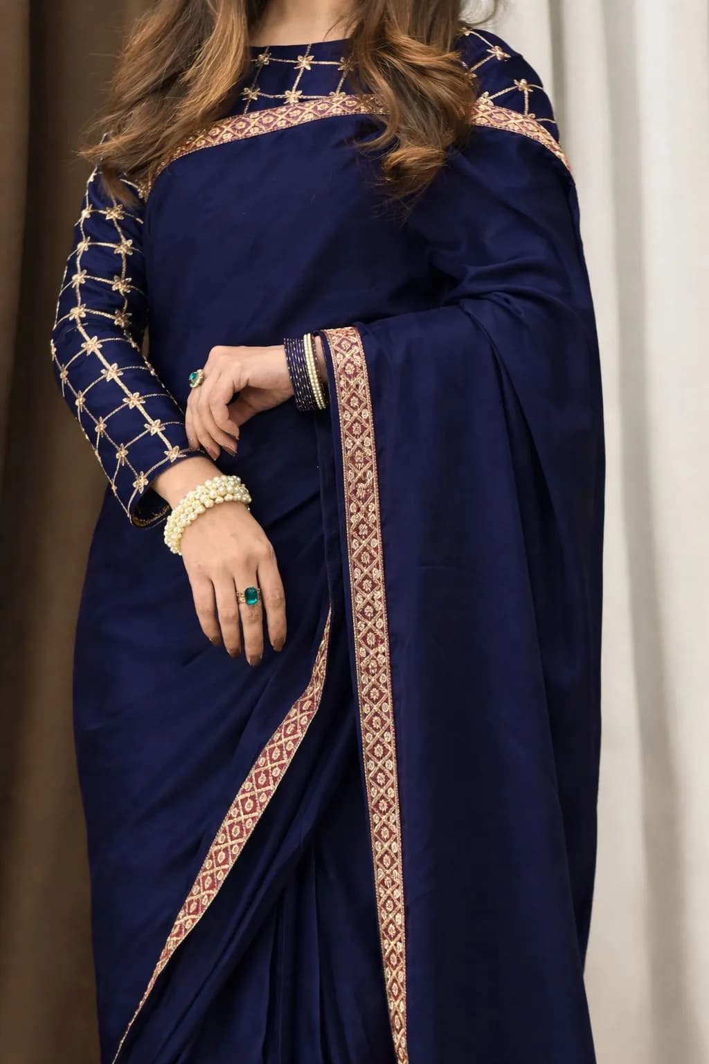 2 Pcs Women's Stitched Shamoz Silk Embroidered Maxi Suit
