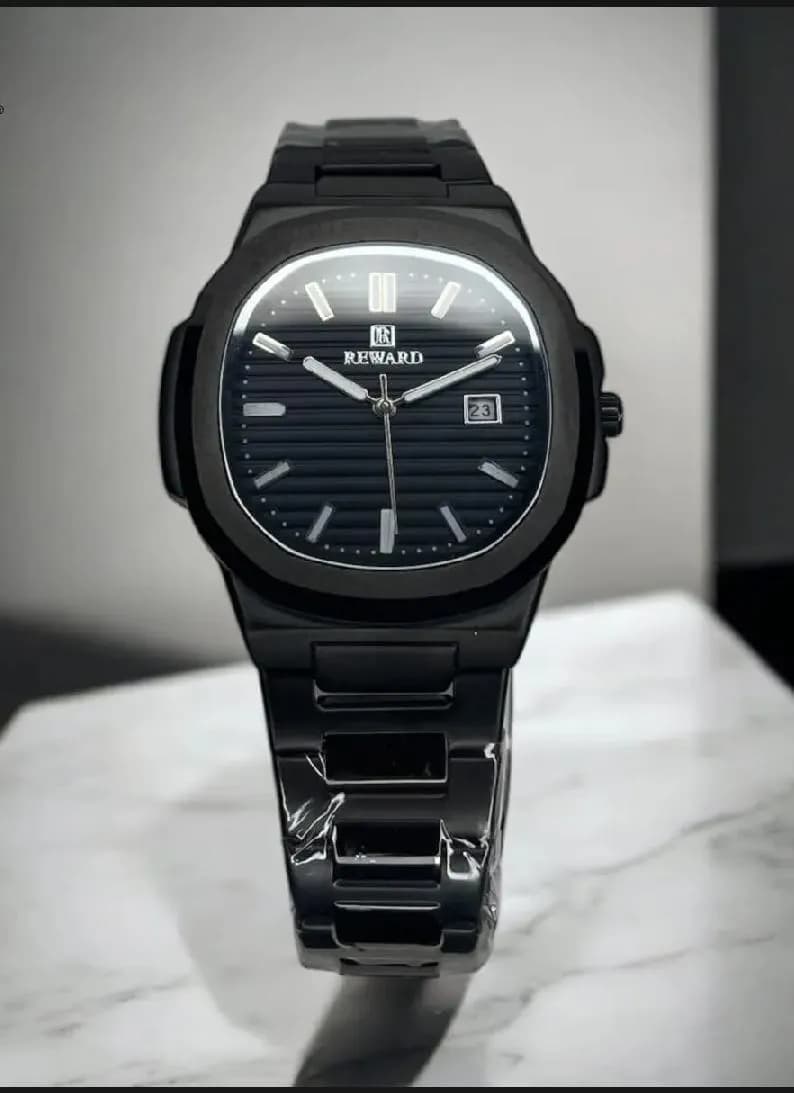 Men's Black Stainless Steel Ultra Thin Quartz Watch