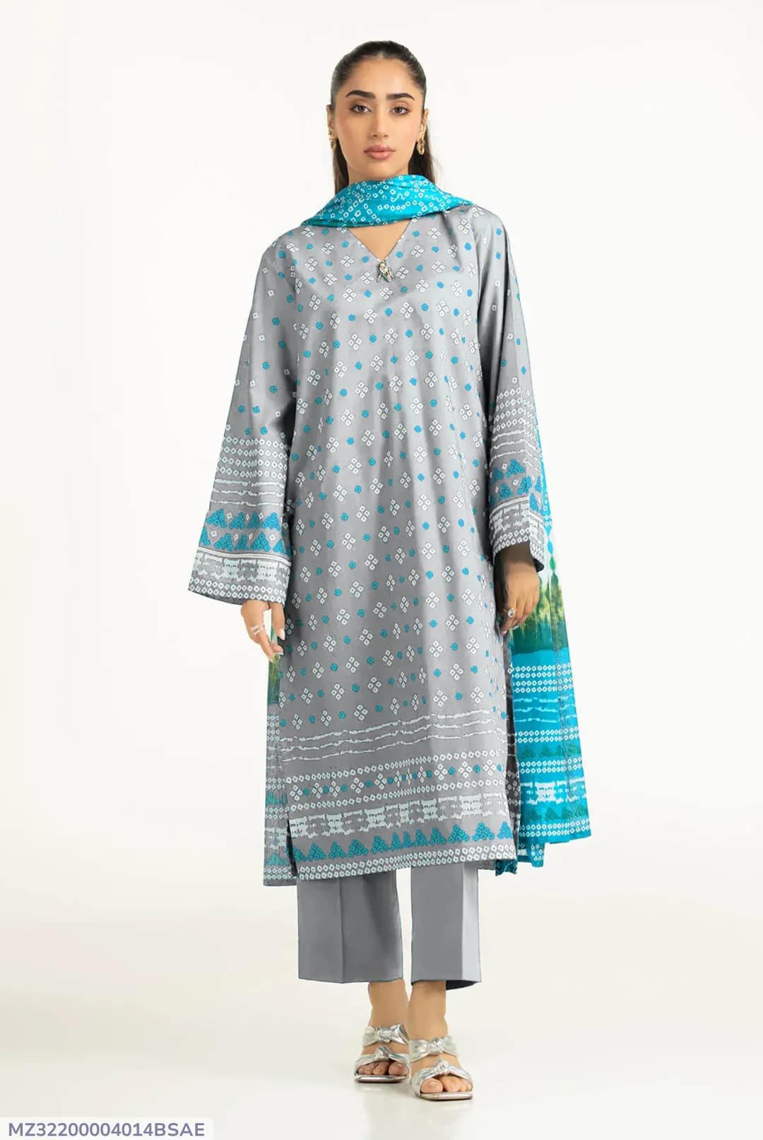 3 Pcs Women's Unstitched Printed Suit