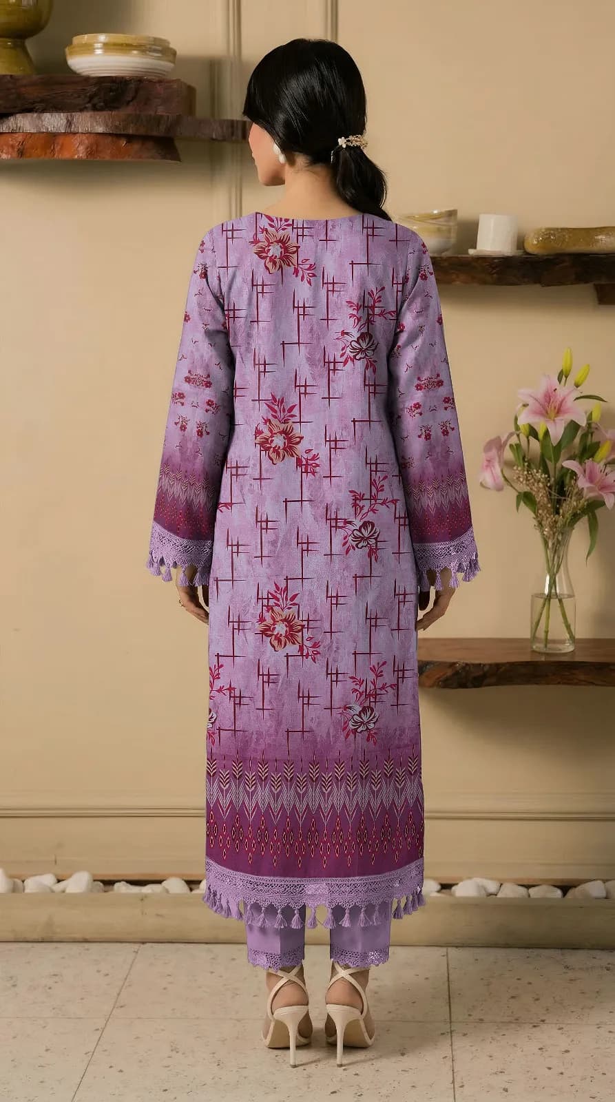 2 Pcs Women's Unstitched Embroidered Suit