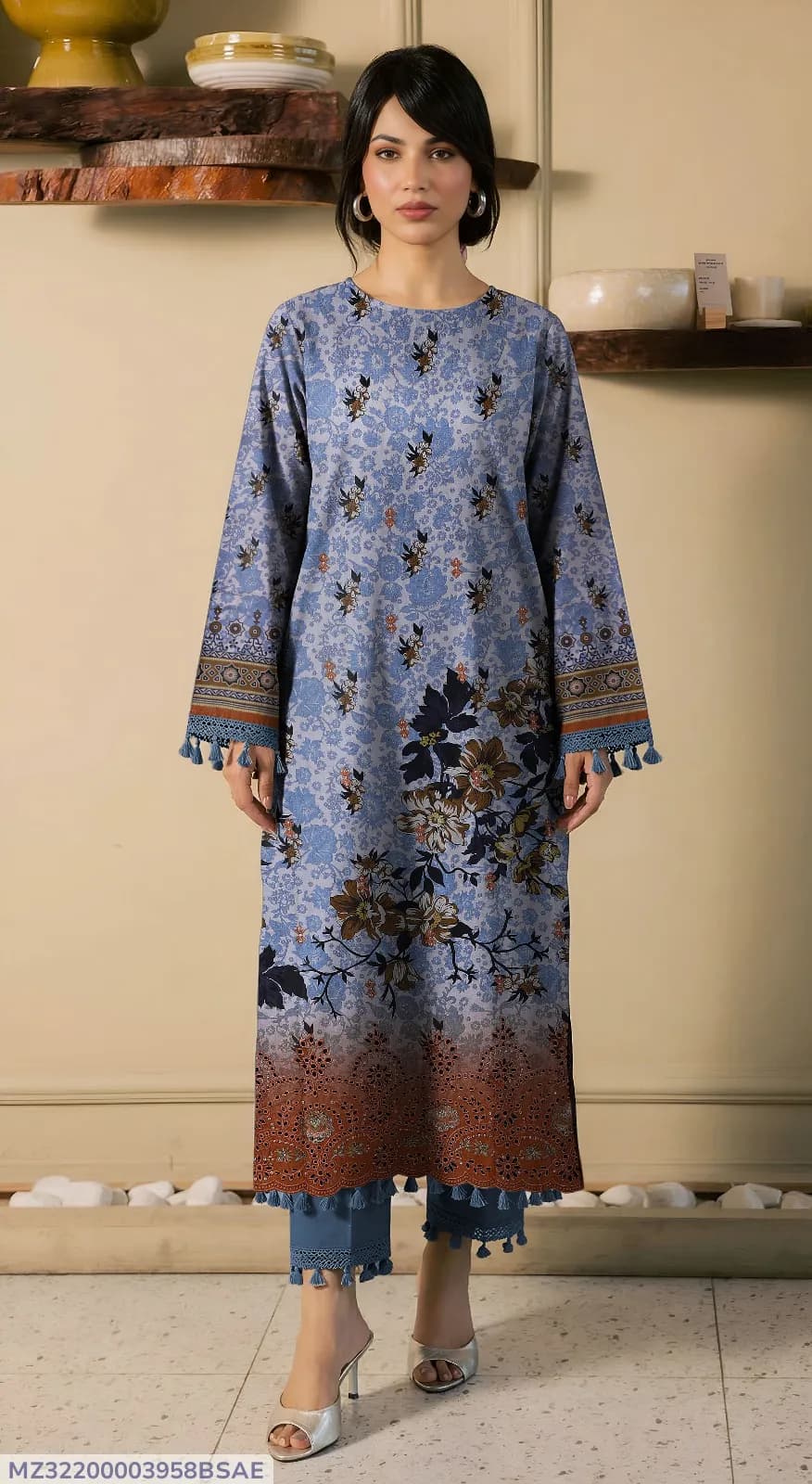 2 Pcs Women's Unstitched Embroidered Suit