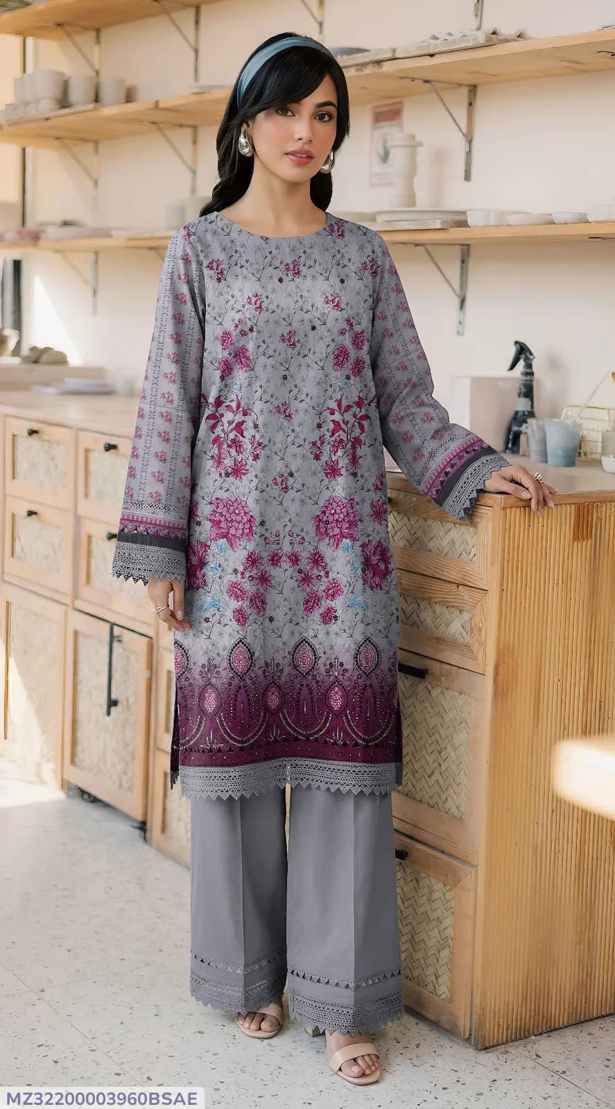 2 Pcs Women's Unstitched Embroidered Suit