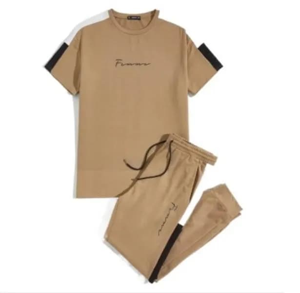 Men Brown Printed Track Suit 2Pcs XL to XXL