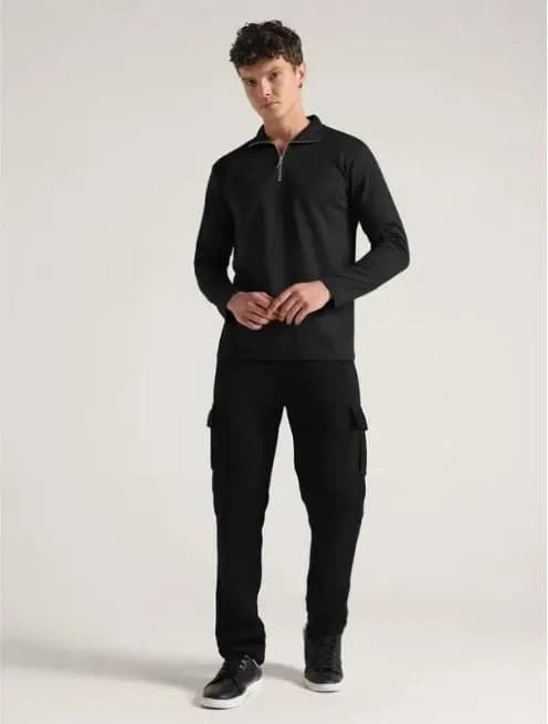 2 Pcs Men's Dri Fit Plain Zipper Track Suit