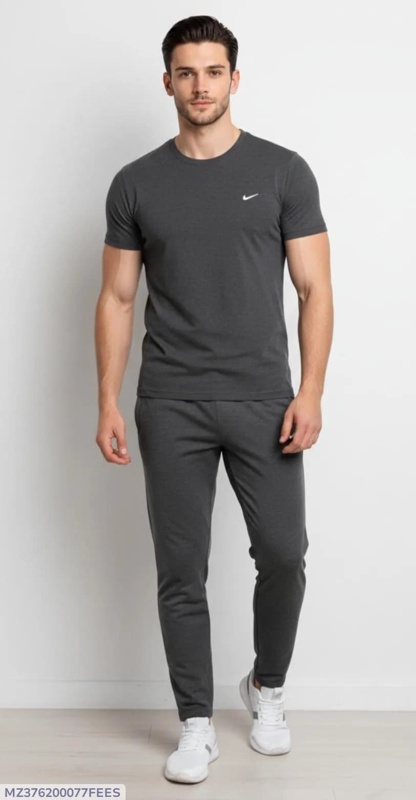 Men's Blue Embroidered Track Suit 2Pcs