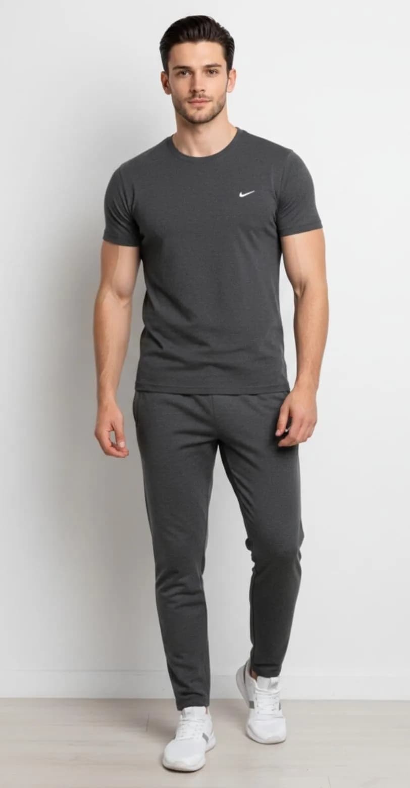 Men's Blue Embroidered Track Suit 2Pcs