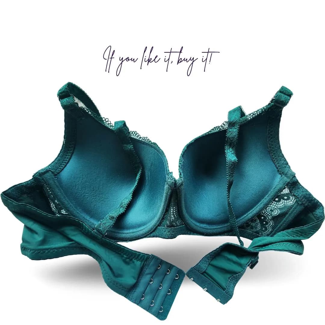 Green Nylon Lace Pushup Bra for Pakistani Women