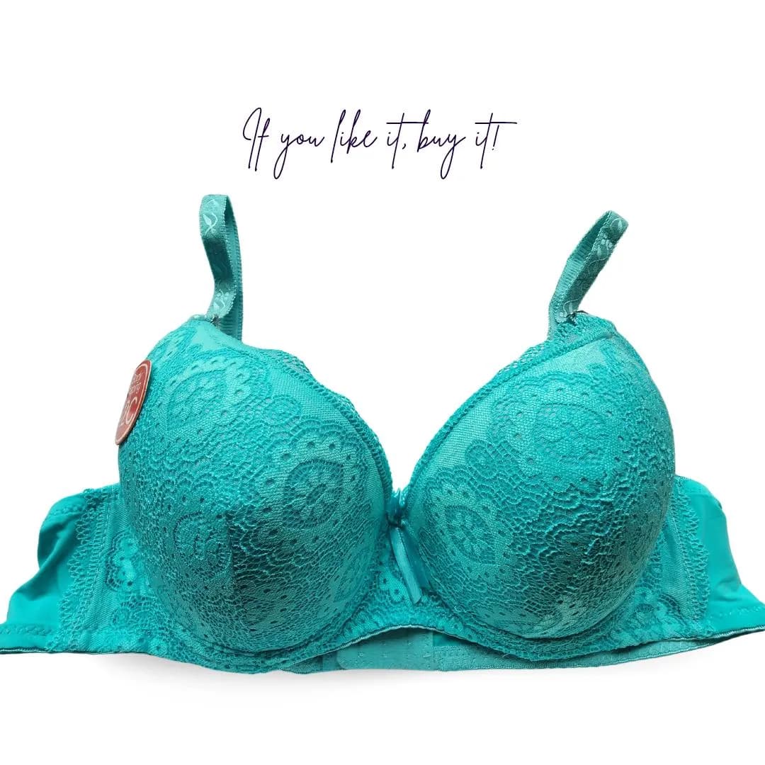 Turquoise Lace Pushup Bra for Women