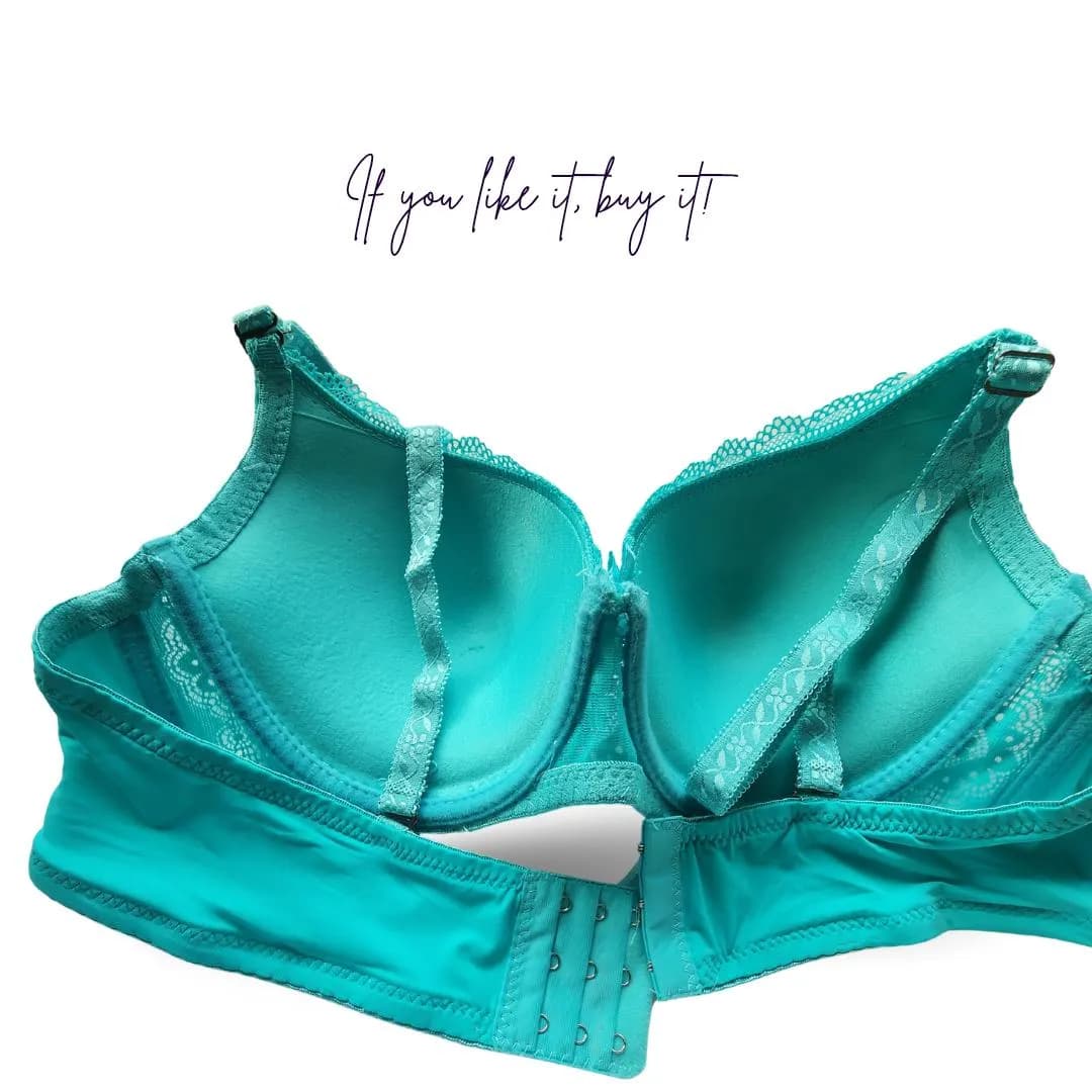 Turquoise Lace Pushup Bra for Women