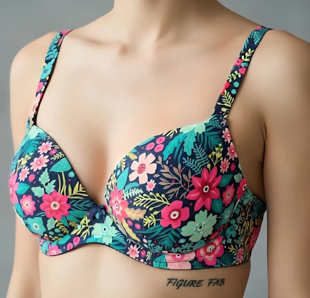 Floral Printed Padded Bra Cup Size for Women