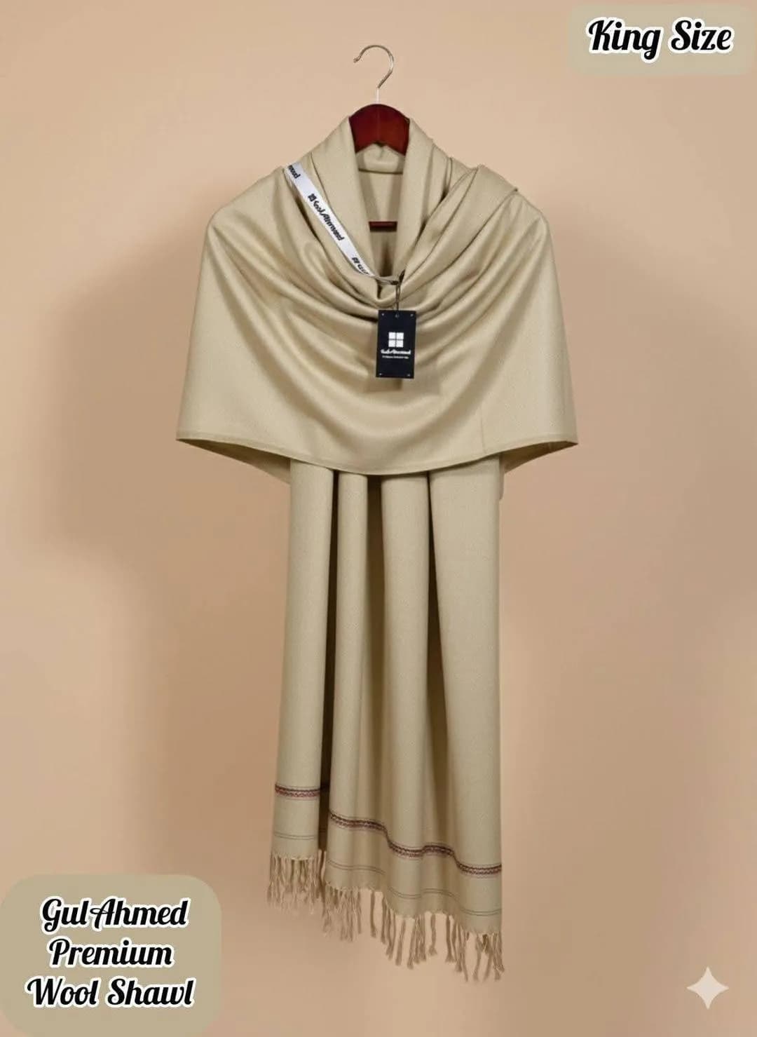 Men Wool Plain Shawl Peach Winter Wedding Party Wear
