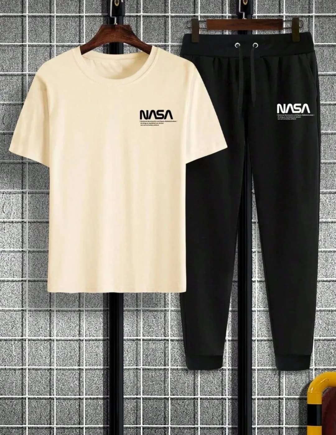 Men NASA Printed Track Suit Mustard Black Medium to XL