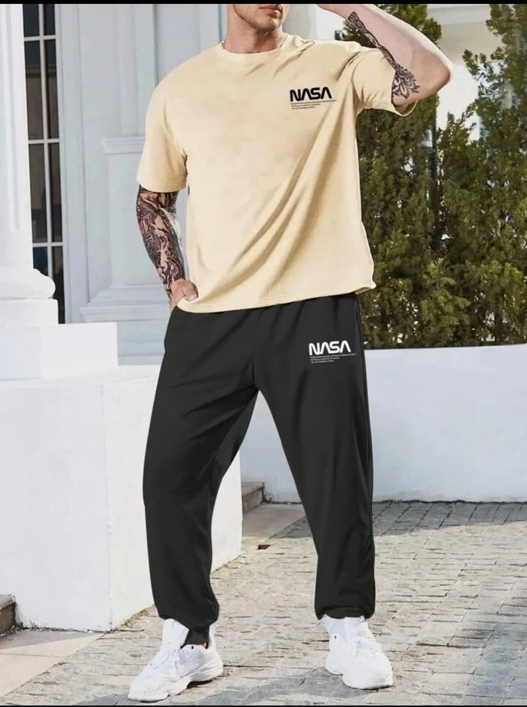 Men NASA Printed Track Suit Mustard Black Medium to XL