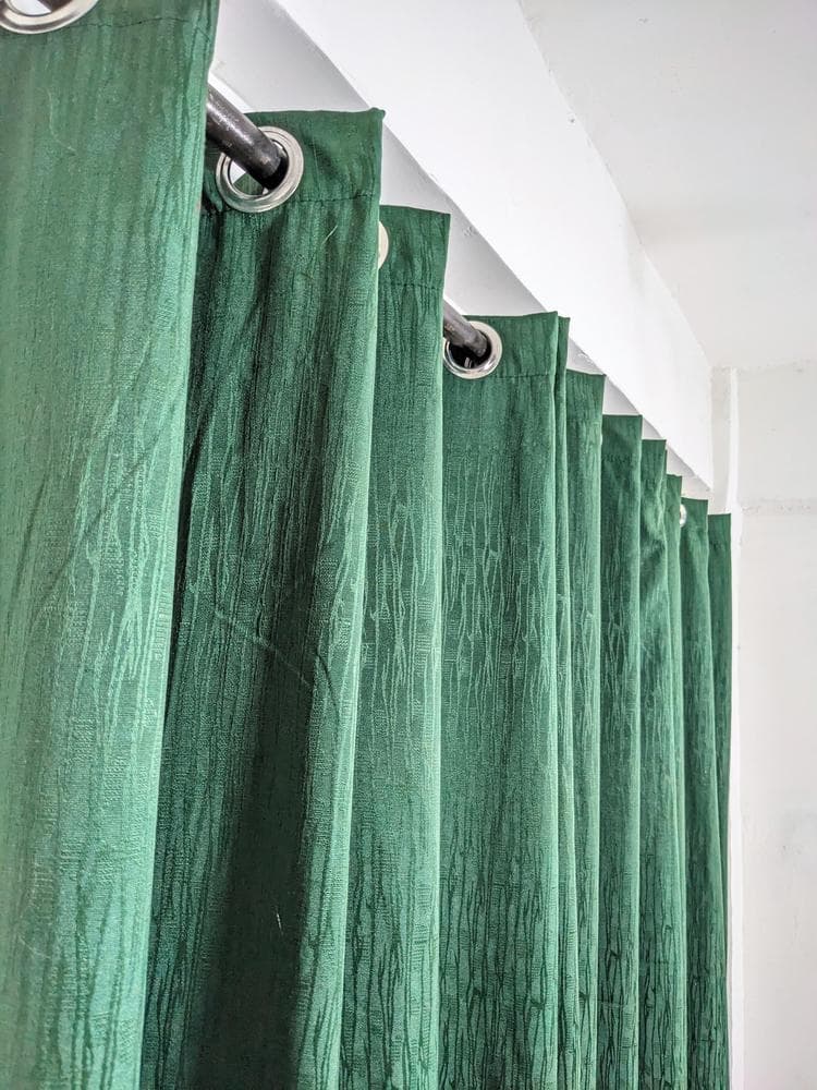 Premium Green Jacquard Curtain with Lining for Home Decor