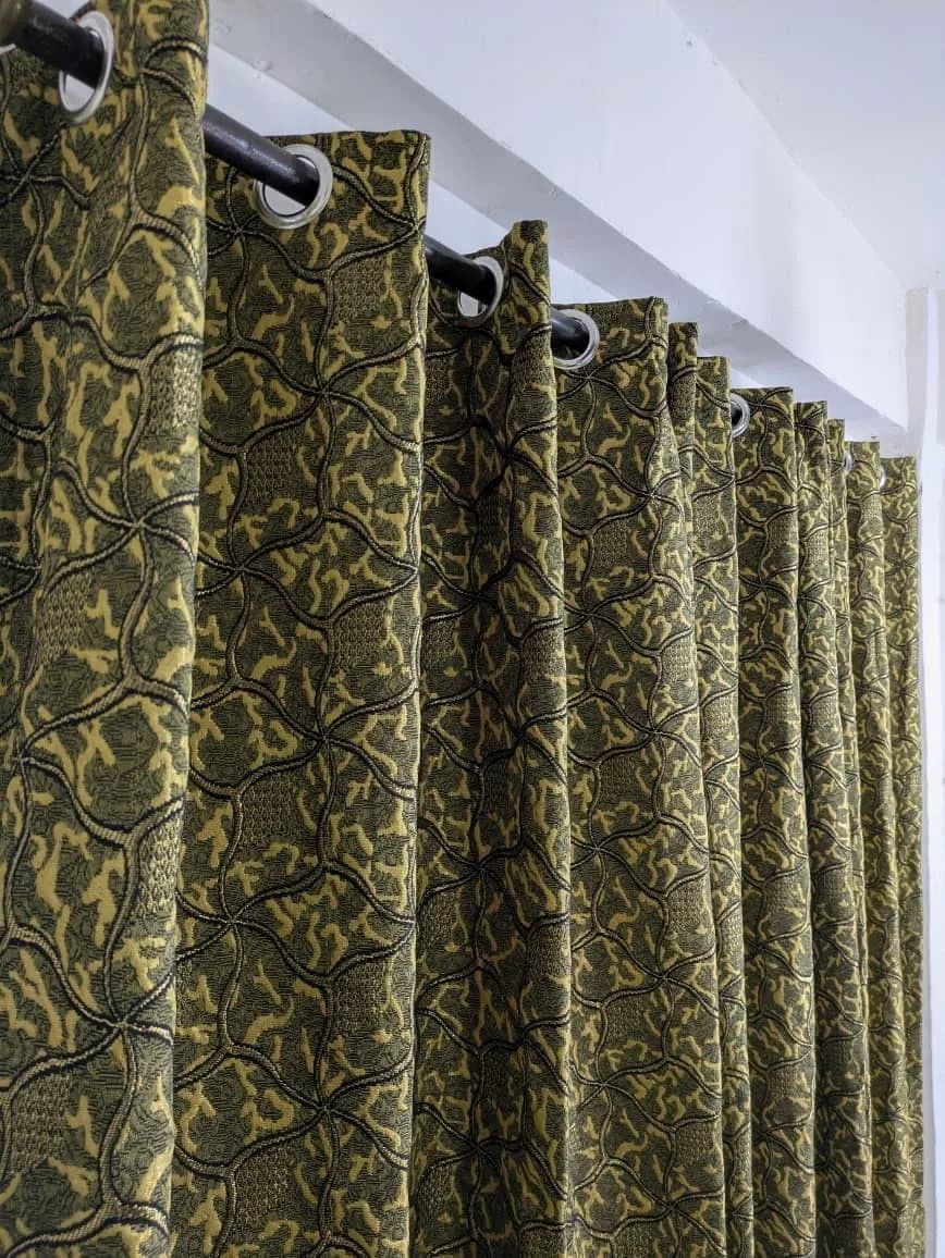 Premium Jacquard Curtains Multicolor Double Sided 96"