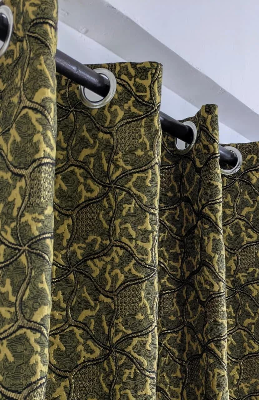 Premium Jacquard Curtains Multicolor Double Sided 96"