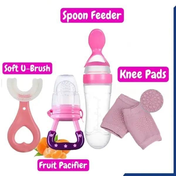 4-in-1 Baby Care Set with Knee Pads & Pacifier