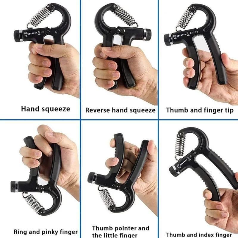 Hand Gripper Adjustable Resistance 10-40kg Non-Slip Black