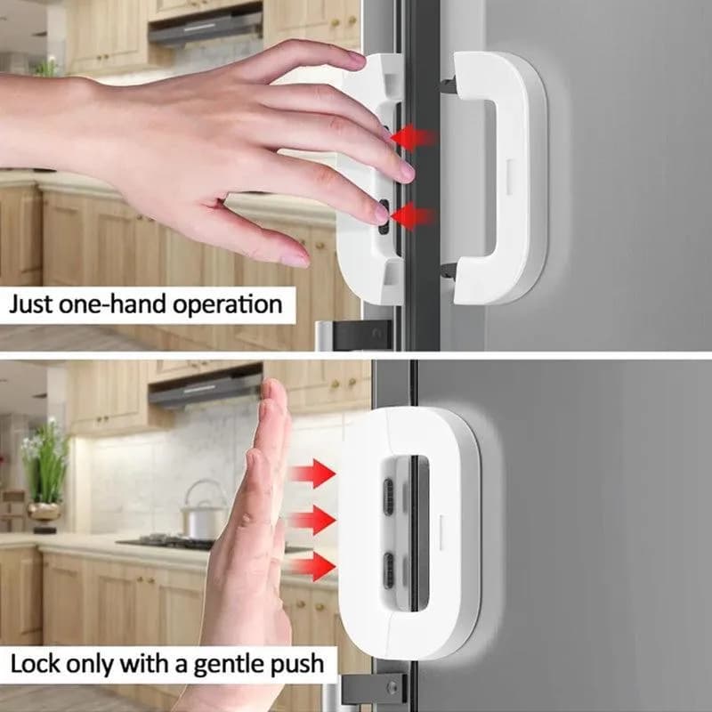 Fridge Lock One Hand Operation White Grey ABS
