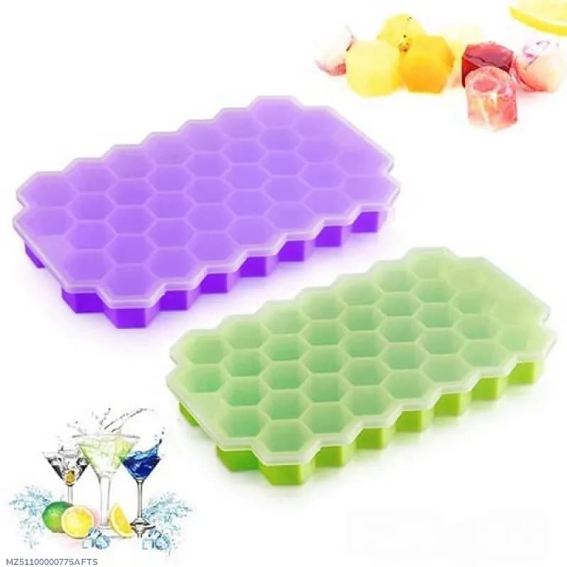 Silicone Ice Cube Tray Set of 2 Multicolor 20x12cm